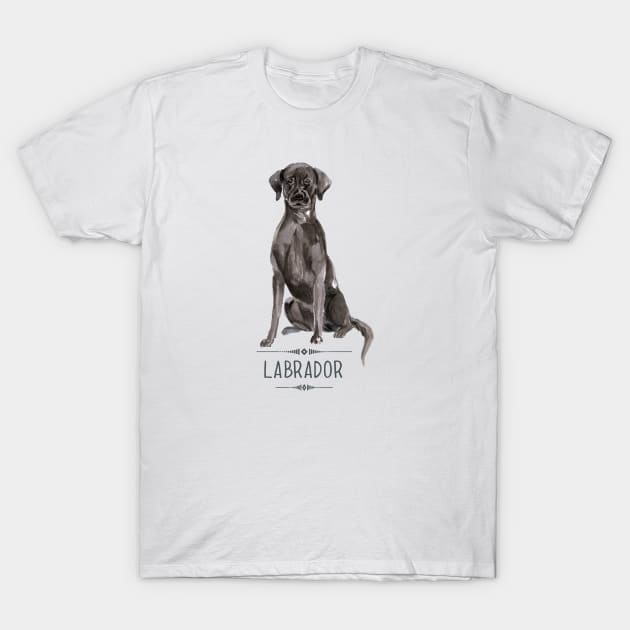 Black Labrador T-Shirt by bullshirter